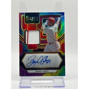 2024 Panini Select Bobby Abreu Tie-Dye Jersey Patch Relic Auto 1/25 SP Phillies